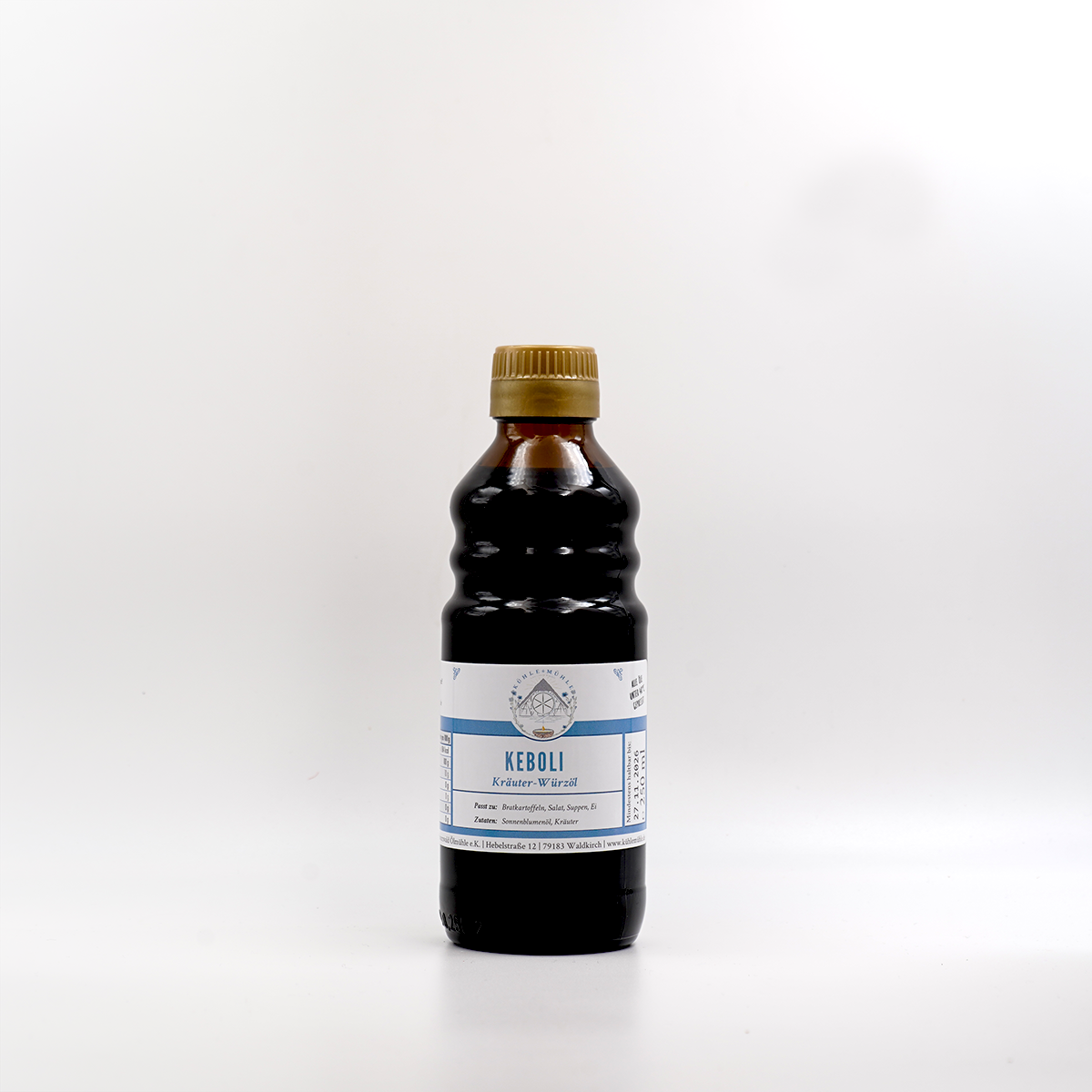 Keboli Kräuteröl der KÜHLEN MÜHLE in der 250 ml Flasche
