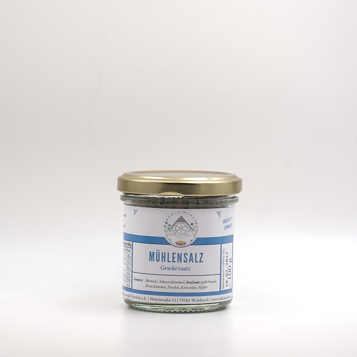 Mühlensalz der KÜHLEN MÜHLE im 100 Gramm Glas