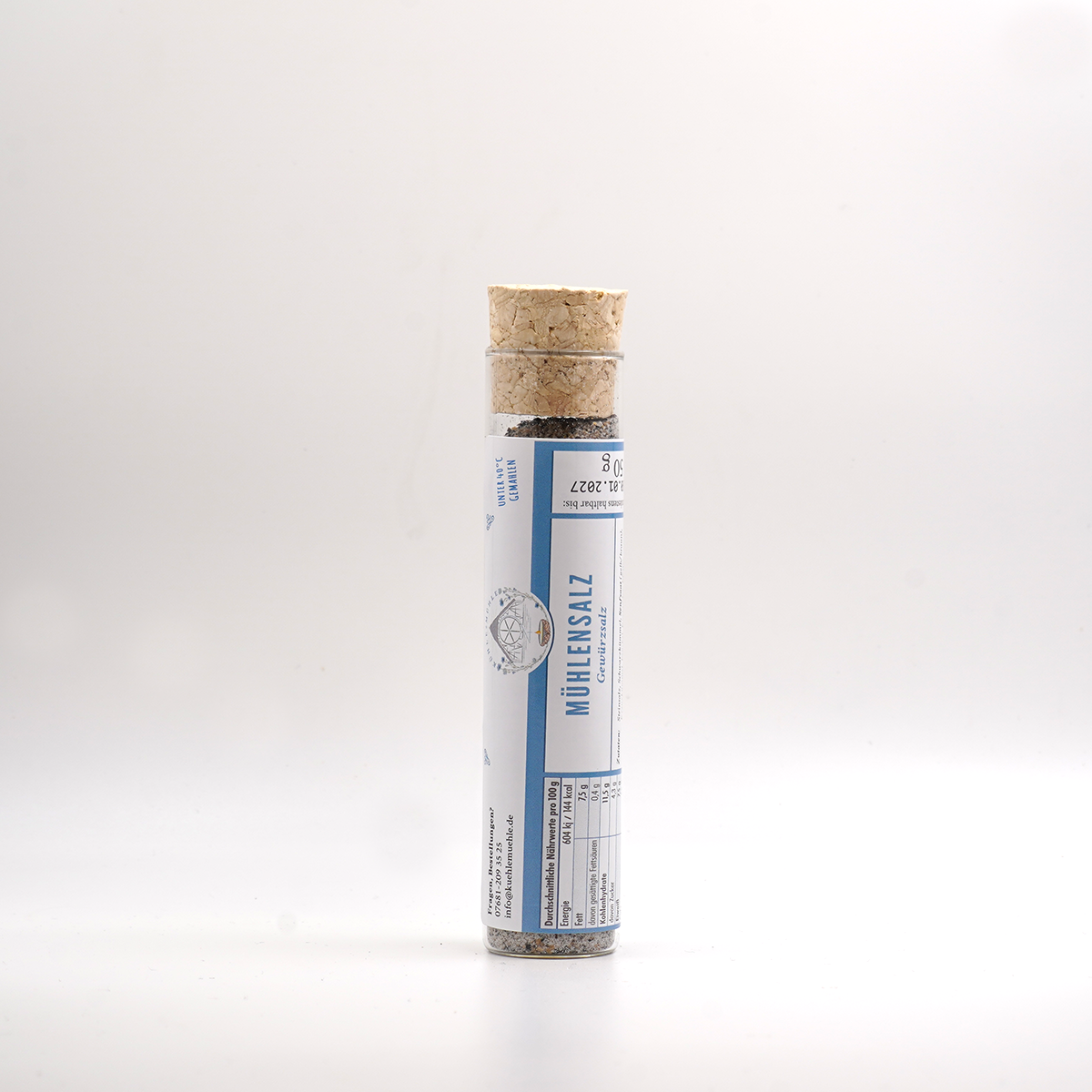 Mühlensalz der KÜHLEN MÜHLE im 50 Gramm Dekoglas
