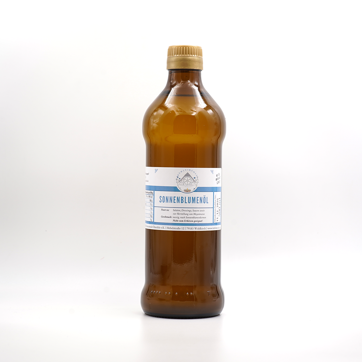 Sonnenblumenöl der KÜHLEN MÜHLE in der 500 ml Flasche