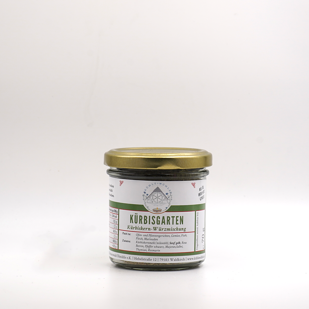 Kürbisgarten Würzmischung der KÜHLEN MÜHLE im 70 Gramm Glas